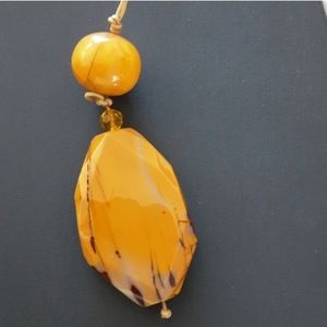 Butterscotch Amber Composite Pendant Necklace‎
